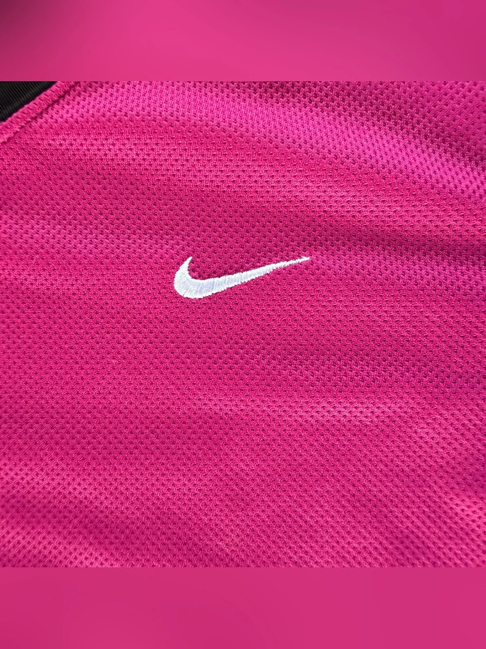 Nike women’s Pink & Black V-Neck Performance Tee size S